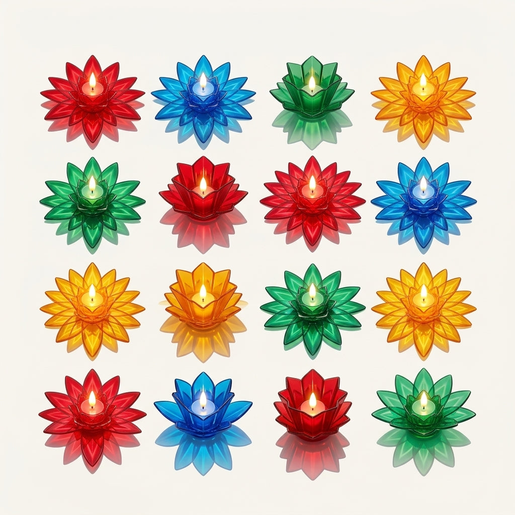 Lotus Reflection Diya(Pack of 12)